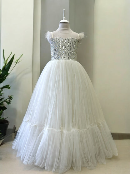 White wedding girl's dress